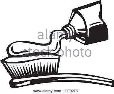 389x320 Tooth Paste Being Put On A Toothbrush Against A Yellow Background