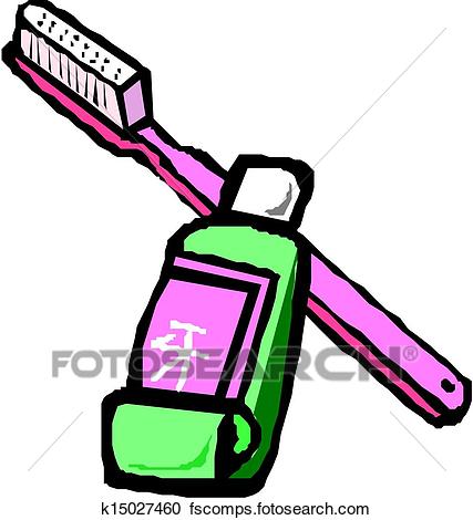 427x470 Clipart Of Dental Brush With Tooth Paste K15027460