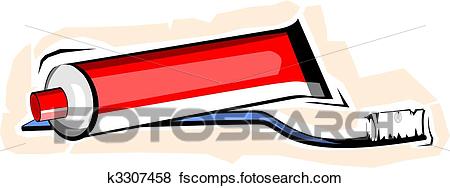 450x188 Stock Illustration Of Toothpaste With Brush K3307458