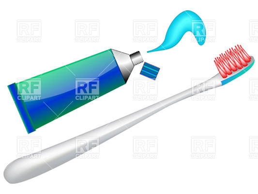 533x400 Toothbrush And Open Tube Toothpaste Royalty Free Vector Clip Art