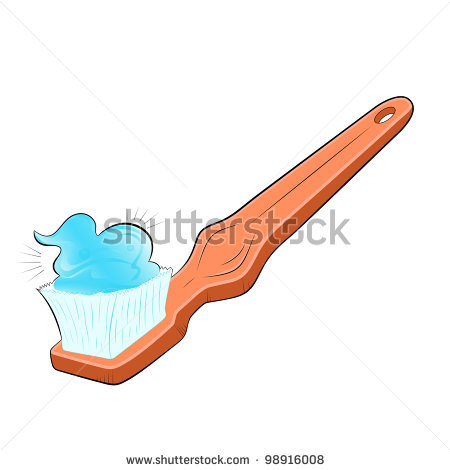 450x470 Of A Cartoon Toothbrush With Toothpaste In A Vector Clip Art