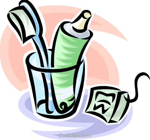 480x448 Toothbrushtoothpaste And Dental Floss Royalty Free Vector Clip