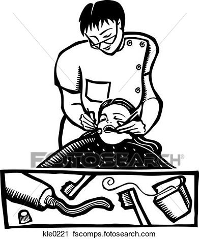 391x470 Clipart A Dentist Examining A Patients Teeth And A Montage