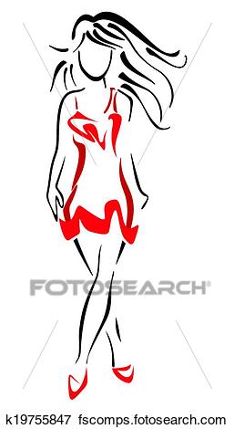 257x470 Clip Art Of Top Model K19755847