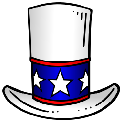 250x250 Patriotic Top Hat With Stars Clip Art Free Borders And Clip Art