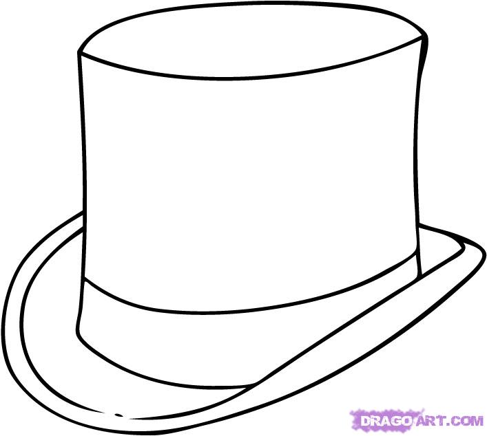 707x634 Top Hat Clipart Black And White