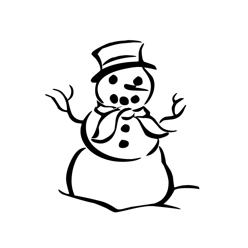 800x800 Snowman With Top Hat Coloring Page Purple Kitty