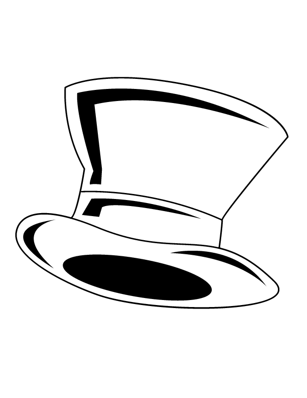 612x792 Top Hat Coloring Page Clipart Panda