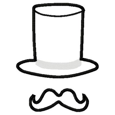 400x400 Drawn Top Hat Mustache