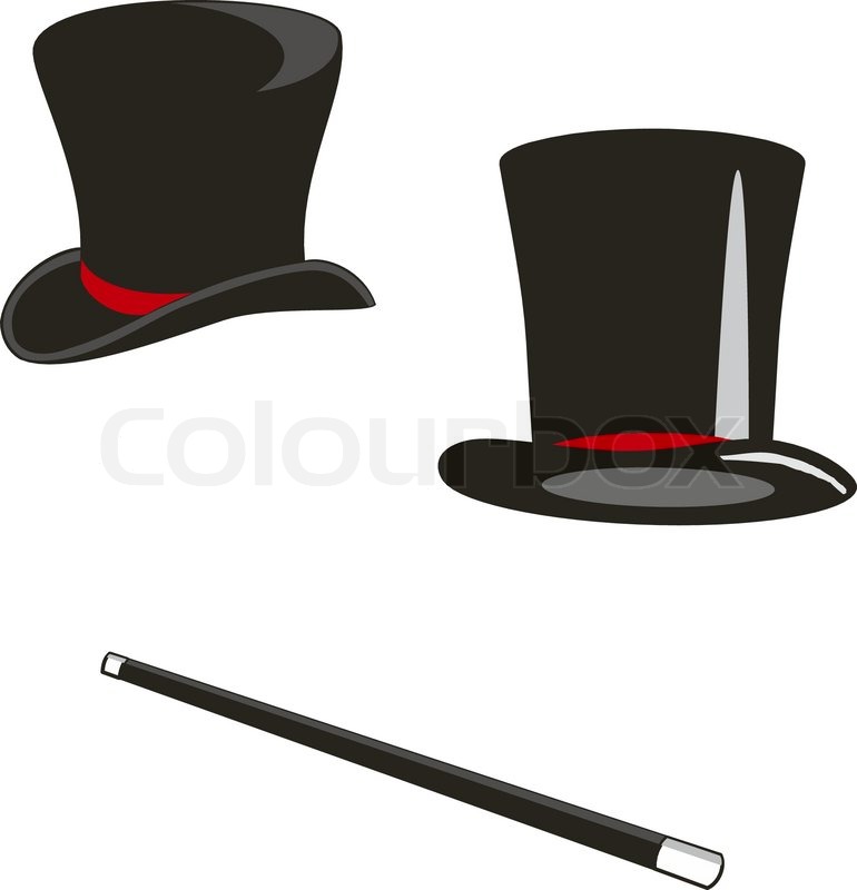 770x800 Vector Illustration Magic Hats And Cane Stock Vector Colourbox