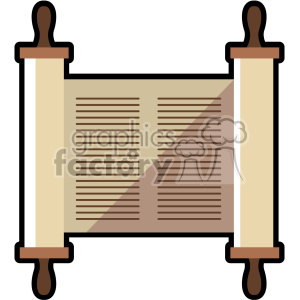300x300 Royalty Free Jewish Torah Scroll Flat Vector Art Icon No