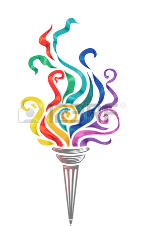 286x450 Illustration Of A Torch With Flames Raging Wildly Stock Photo