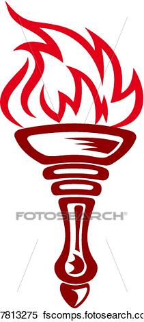 211x470 Clipart Of Burning Torch K17813275