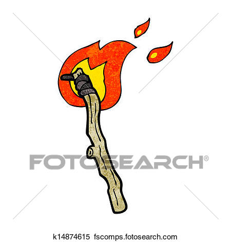 450x470 Clipart Of Flaming Torch Cartoon K14874615