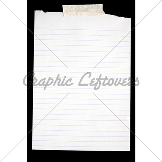 325x325 Square Torn Piece Of White Lined Paper Isolated On Black Gl
