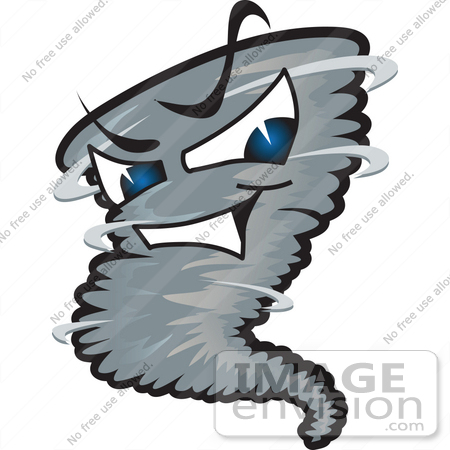 450x450 Clip Art Graphic Of A Tornado Mascot Character With Evil Blue Eyes