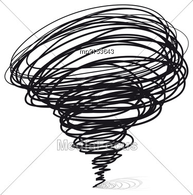 375x380 Vector Hand Drawn Illustrations Cyclone Tornado On White