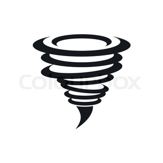 320x320 Black Tornado Isolated On A White Background Stock Vector