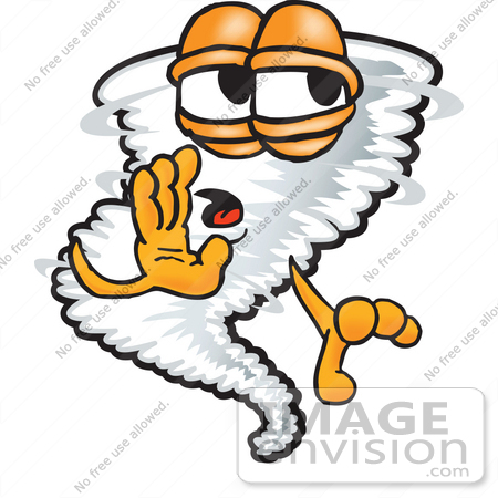 450x450 Clip Art Graphic Of A Tornado Mascot Character Whispering