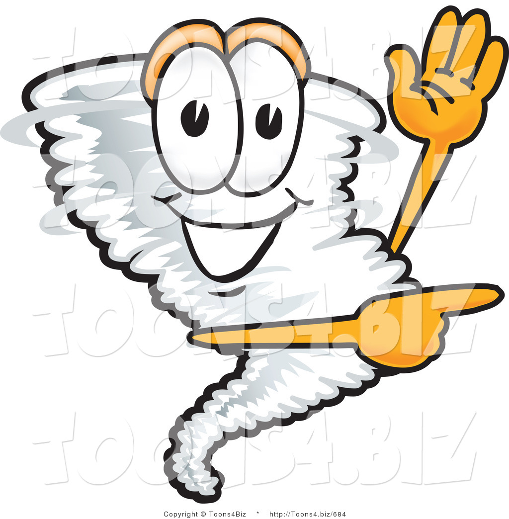 1024x1044 Vector Illustration Of A Cartoon Tornado Mascot Waving