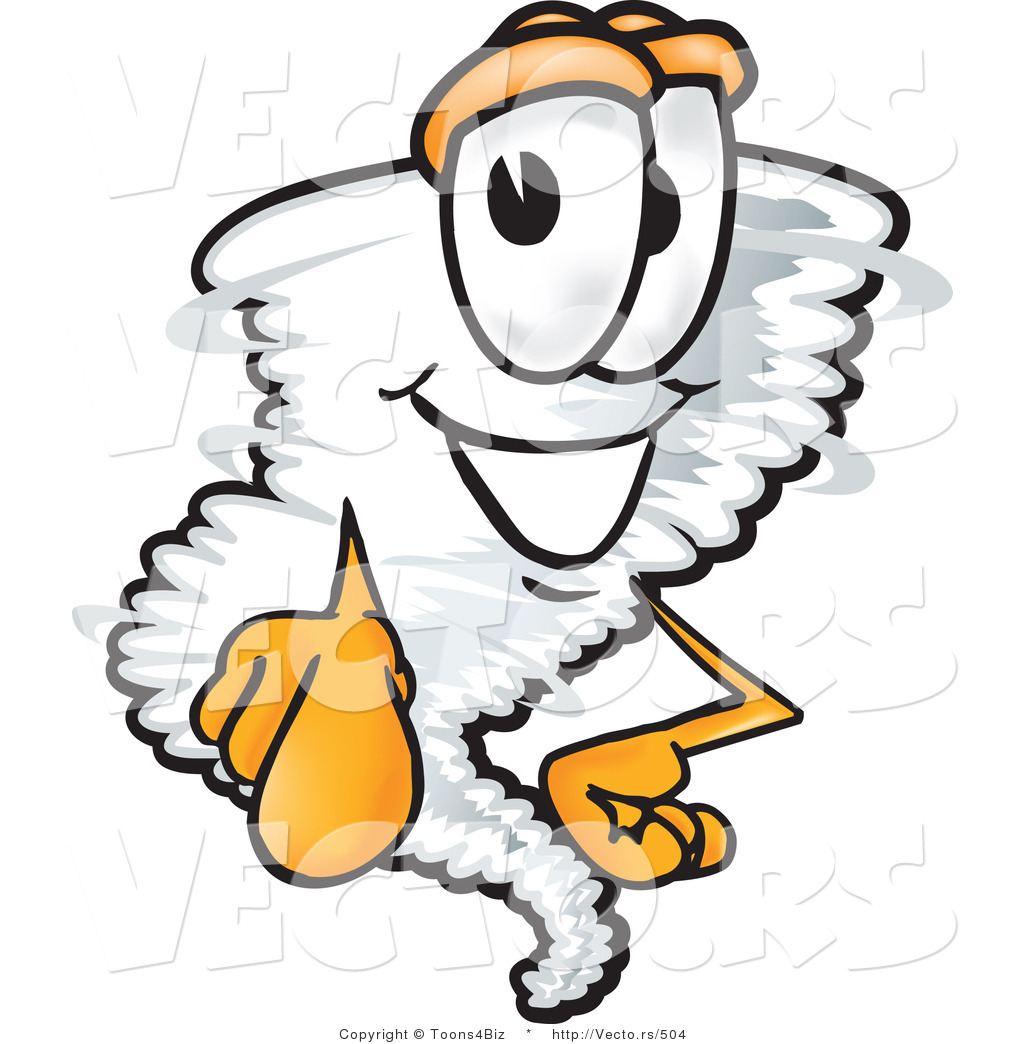 1024x1044 Vector Of A Cartoon Tornado Mascot Pointing Finger Forward By