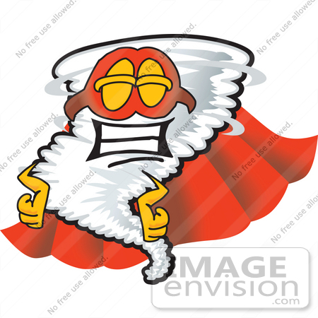 450x450 Clip Art Graphic Of A Tornado Mascot Character In A Cape And Super