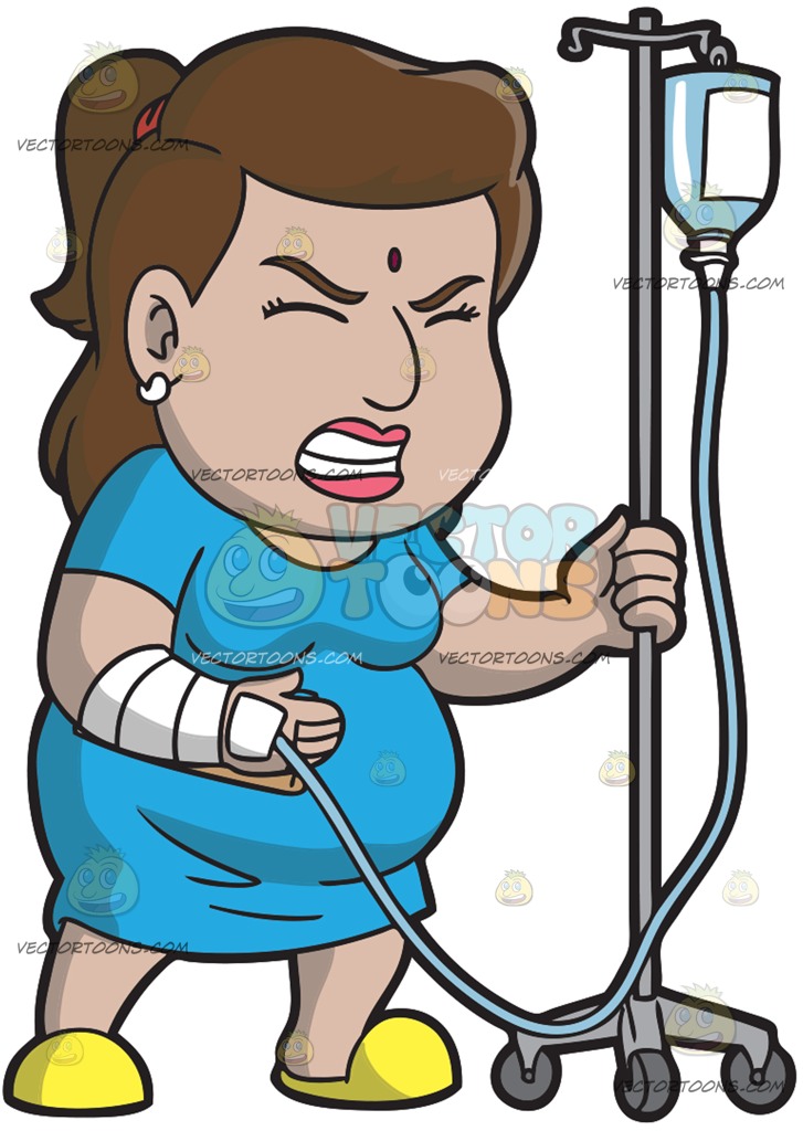 727x1024 A Female Patient In Pain At A Tornado Cartoon Clipart