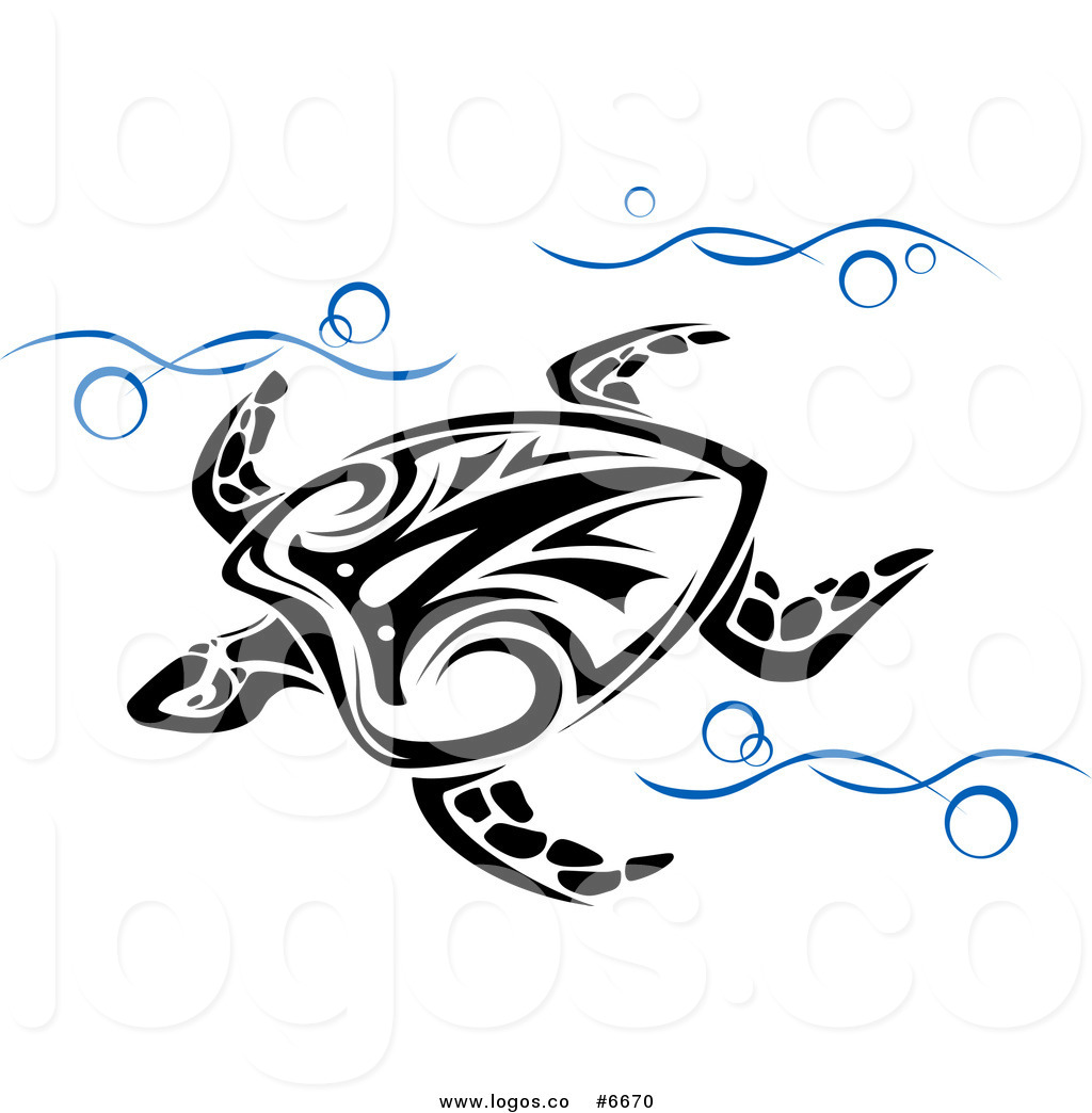 1024x1044 Royalty Free Clip Art Vector Logo Of A Tribal Sea Turtle In Blue