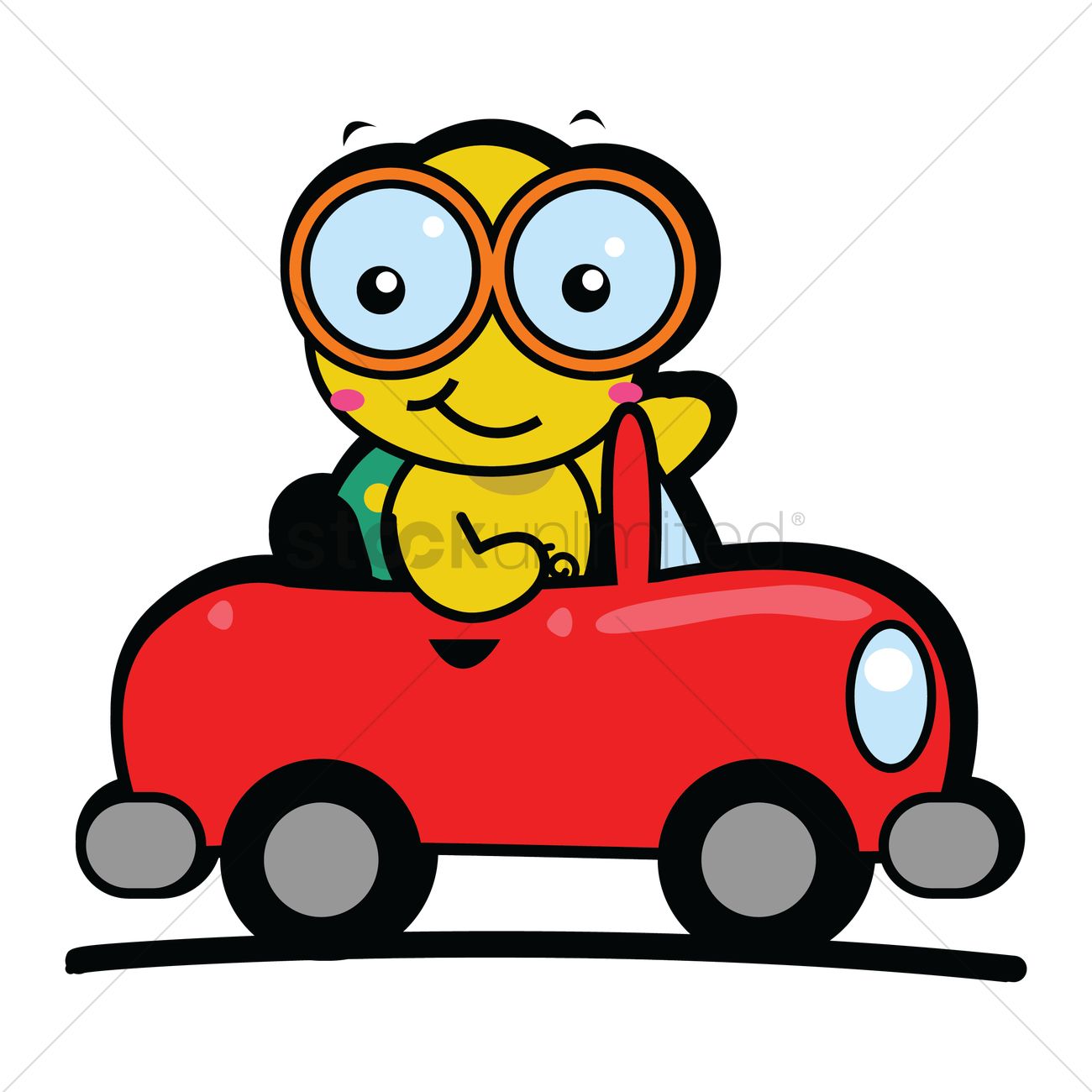 1300x1300 Free Tortoise Driving A Car Vector Image