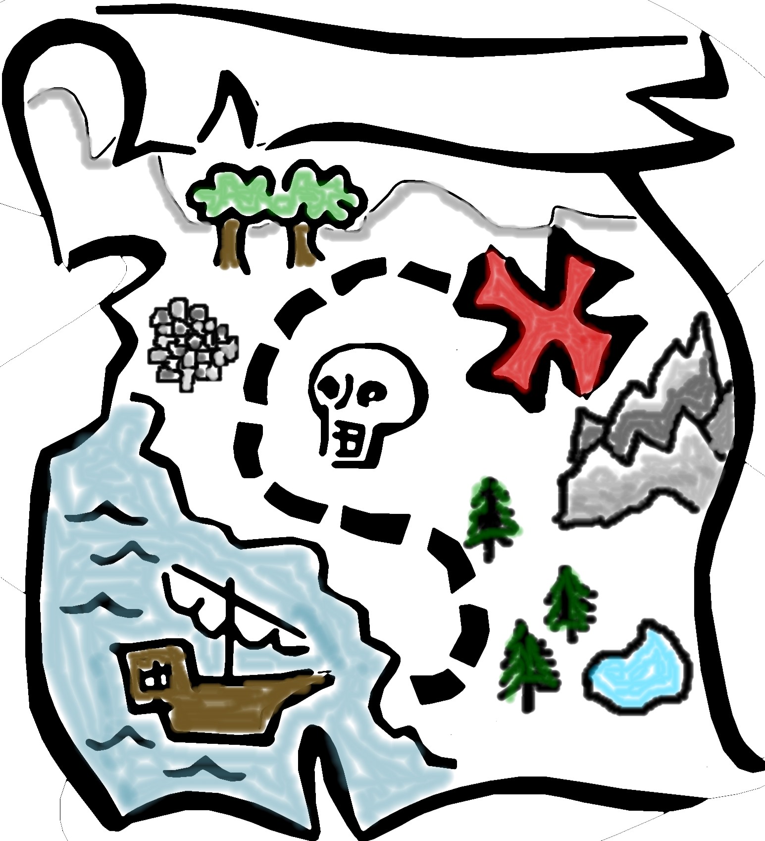 1545x1697 Treasure Map Clipart