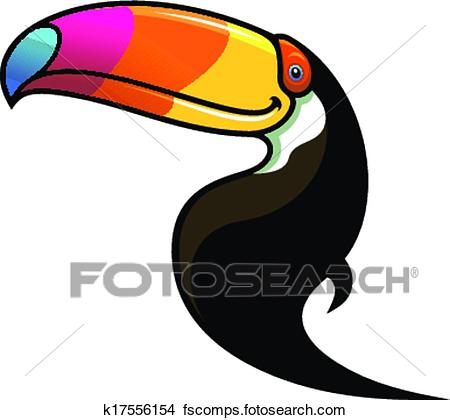 450x420 Clipart Of Toucan With A Colourful Beak K17556154