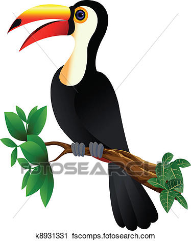 374x470 Clipart Of Funny Toucan Bird K8931331