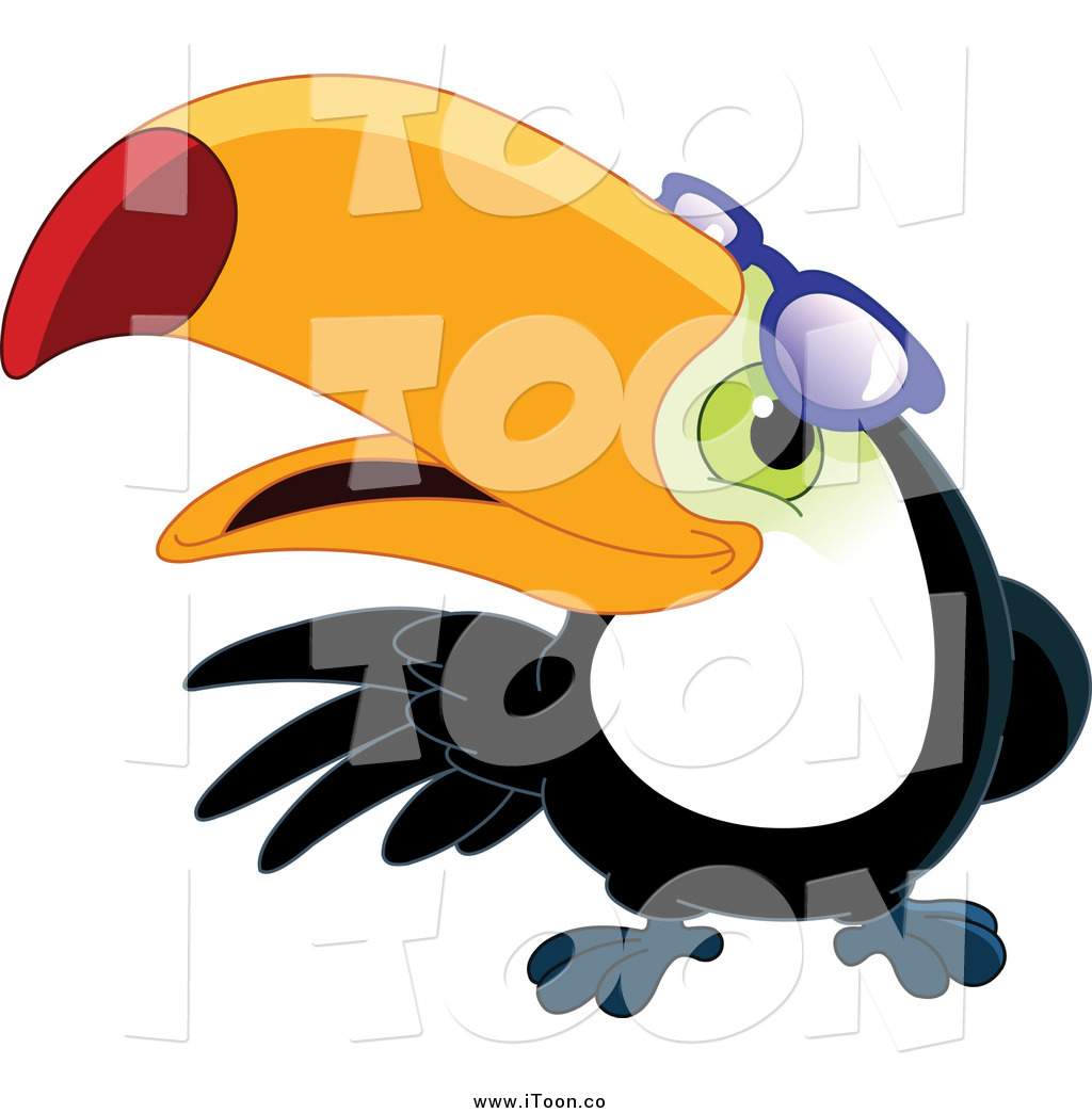 1024x1044 Royalty Free Cartoon Of A Happy Toucan Bird Looking Under His