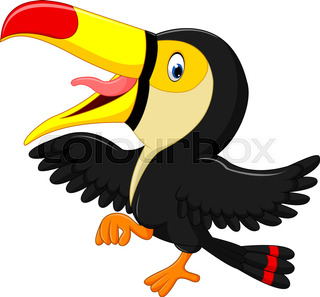 320x297 Cartoon Toucan Smiling And Waving. Vector Clip Art Illustration