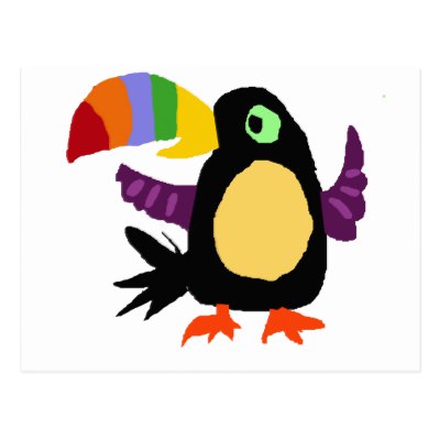 400x400 If One Can. Toucan Cartoon Postcard