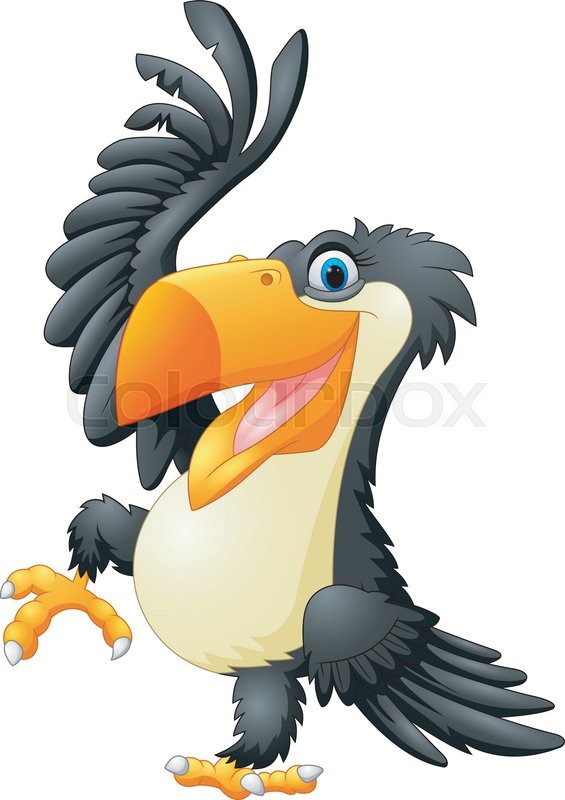 565x800 Vector Illustration Of Cartoon Happy Bird Toucan Stock Vector