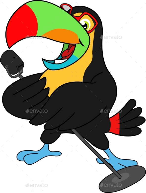 590x782 Cartoon Toucan With Microphone By Abrakadabra Graphicriver
