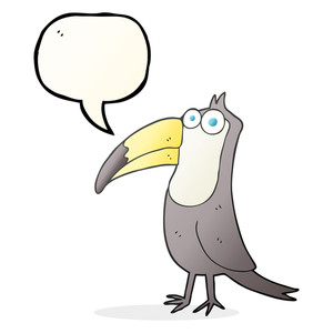 300x300 Freehand Drawn Speech Bubble Cartoon Toucan Royalty Free Stock