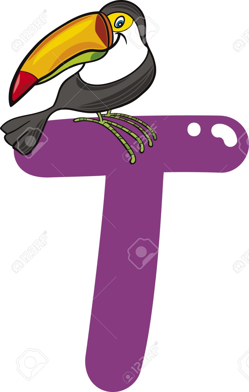826x1300 Cartoon Illustration Of T Letter For Toucan Royalty Free Cliparts