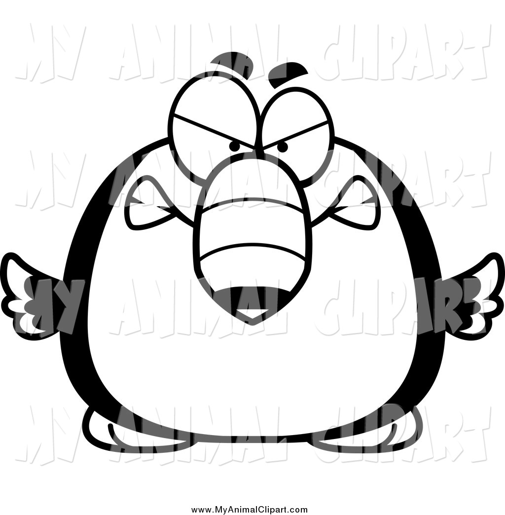 1024x1044 Clip Art Of A Black And White Mad Toucan Bird By Cory Thoman