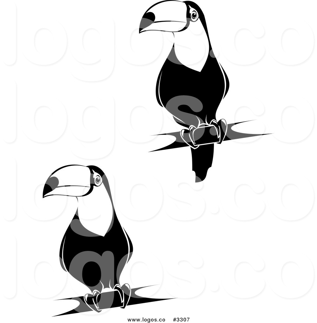 1024x1044 Royalty Free Vector Of Black And White Toucan Logos By Vector