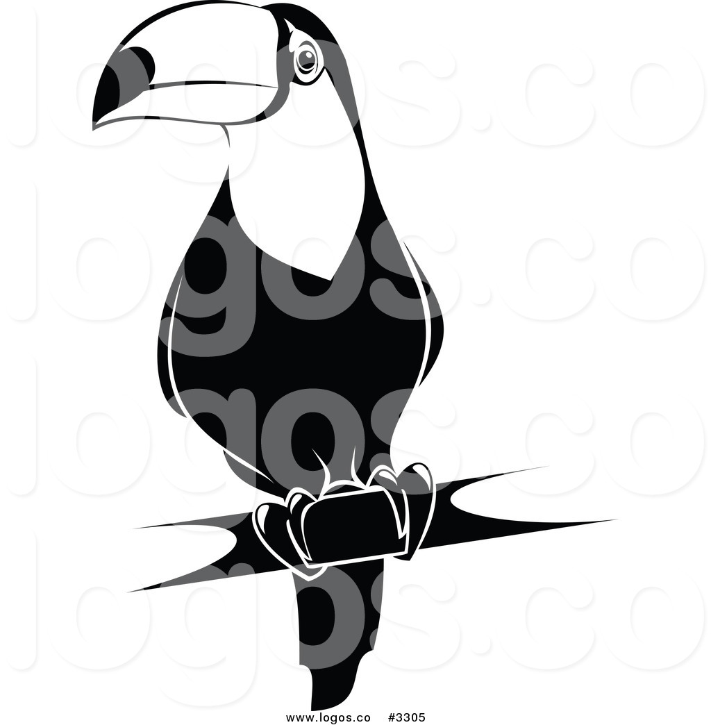1024x1044 Royalty Free Vector Of A Black And White Toucan Logo By Vector