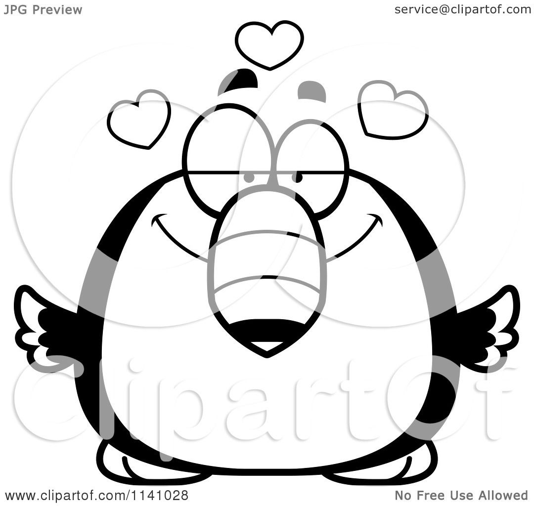 1080x1024 Cartoon Clipart Of A Black And White Toucan Bird In Love