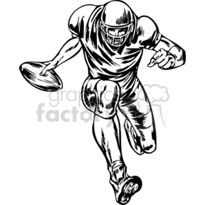 300x300 Royalty Free Football Player Going For A Touchdown 374626 Vector