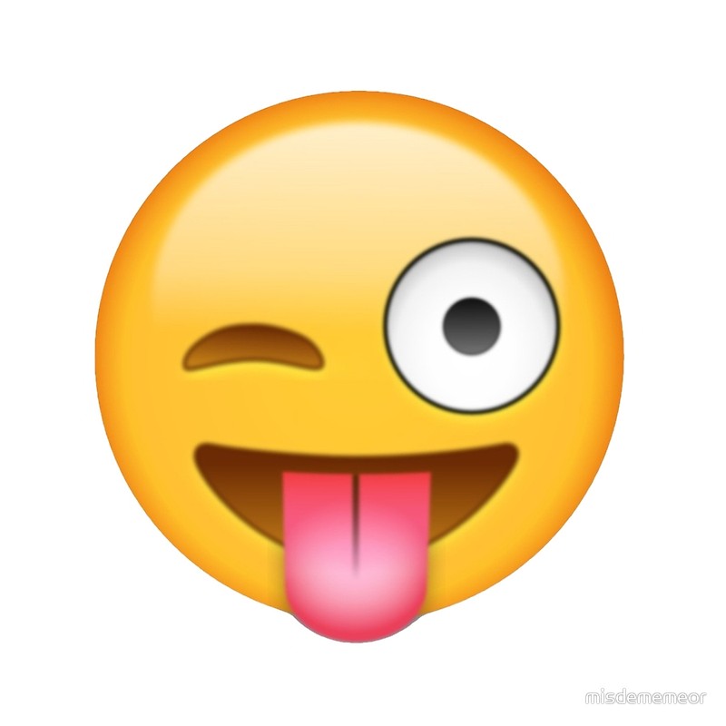 800x800 Smiley Face Tongue Out Emoji Posters By Misdememeor Redbubble