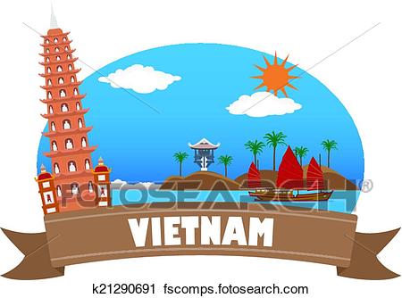 450x334 Clipart Of Vietnam. Tourism And Travel K21290691