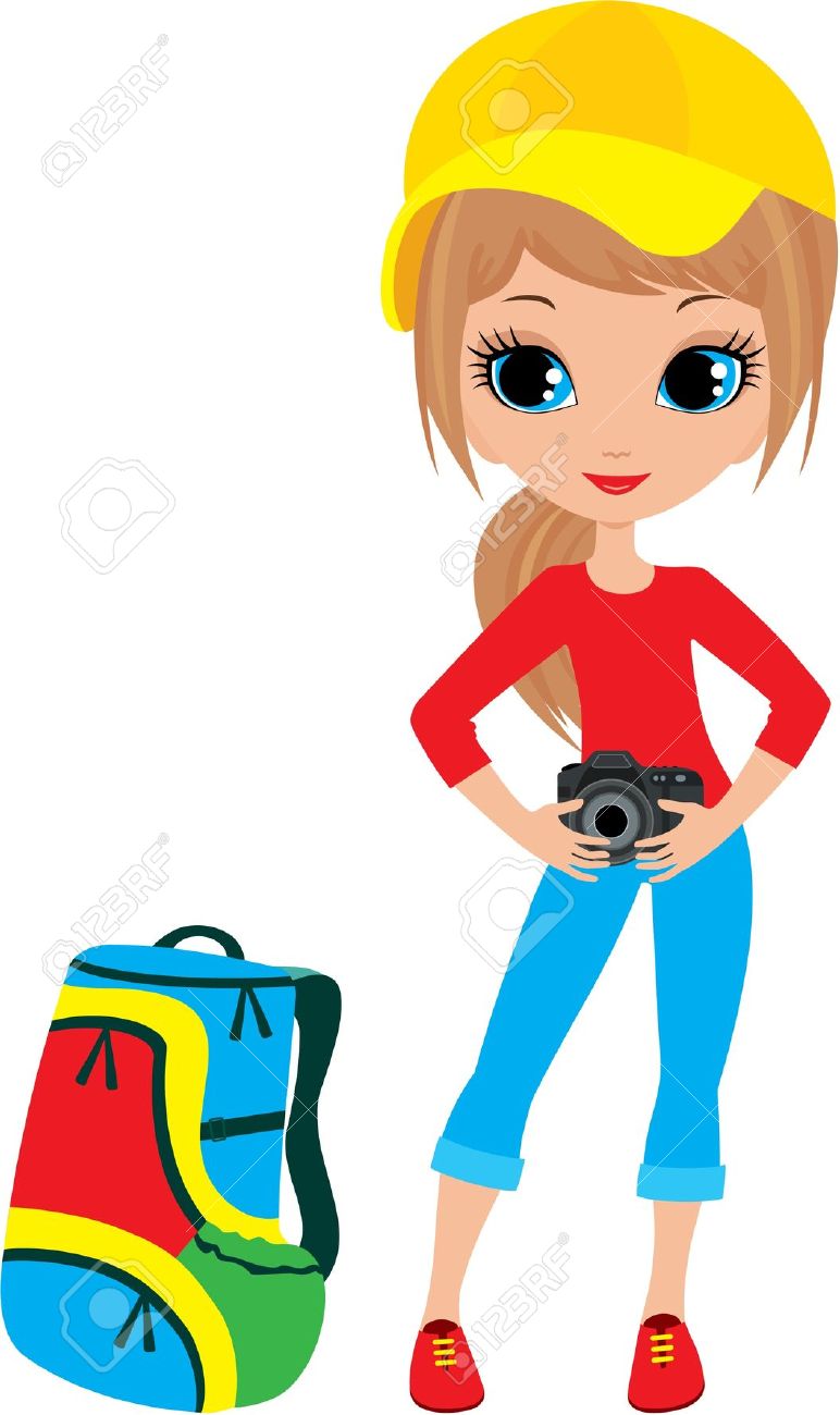772x1300 Girl Tourist Clipart