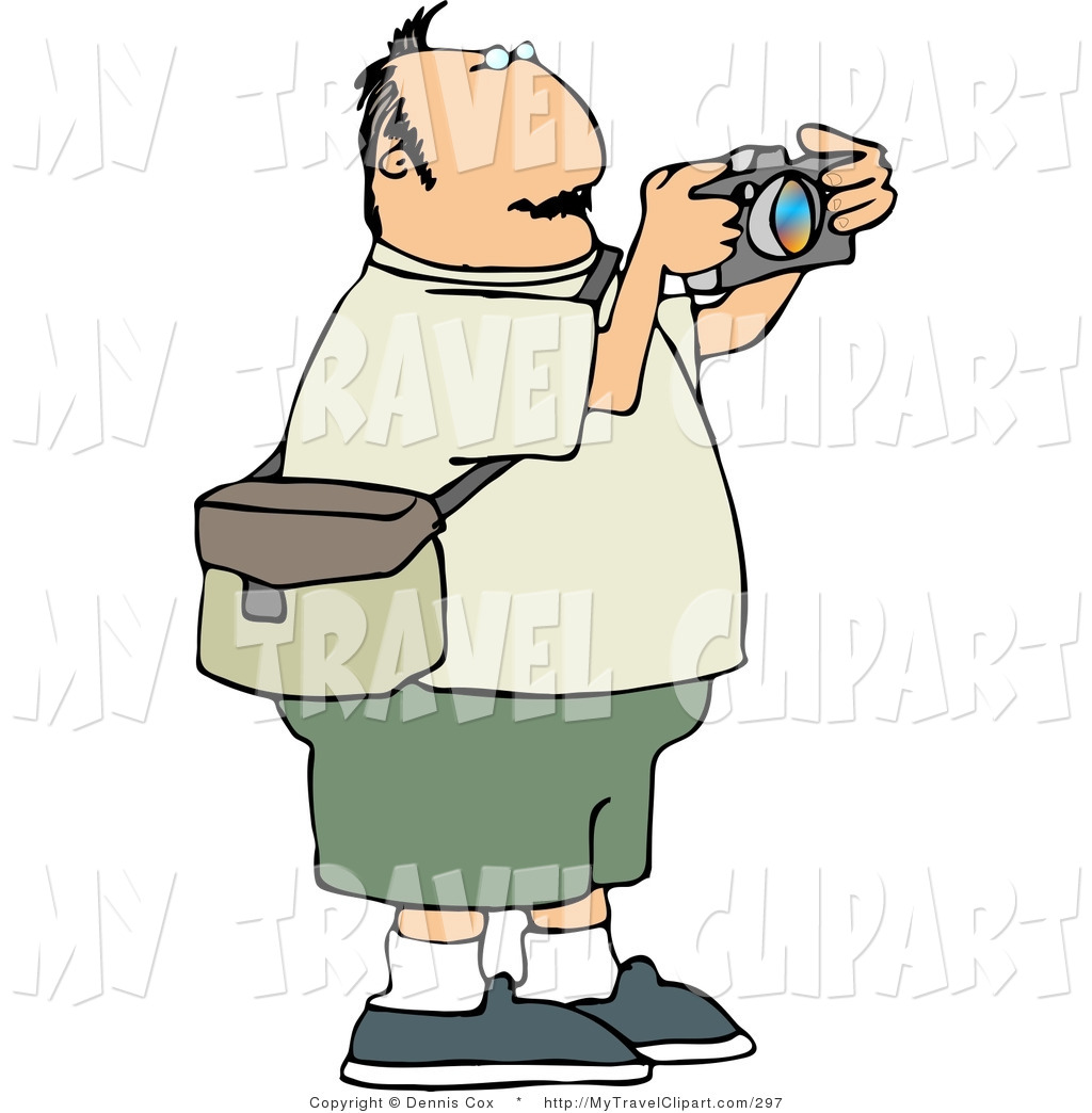 1024x1044 Clipart Of A Heavyset Man Taking Pictures With A Digital Camera