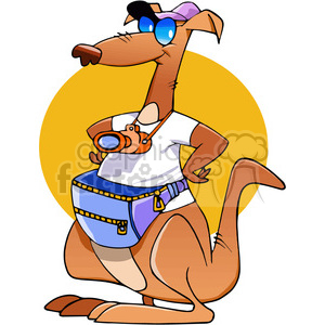 300x300 Royalty Free Cartoon Kangaroo Tourist 388305 Vector Clip Art Image