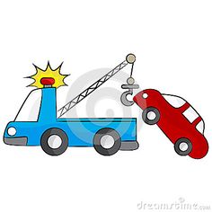 236x236 Retro Clipart Of A Blue Toy Tow Truck With A Hook On The Tailgate